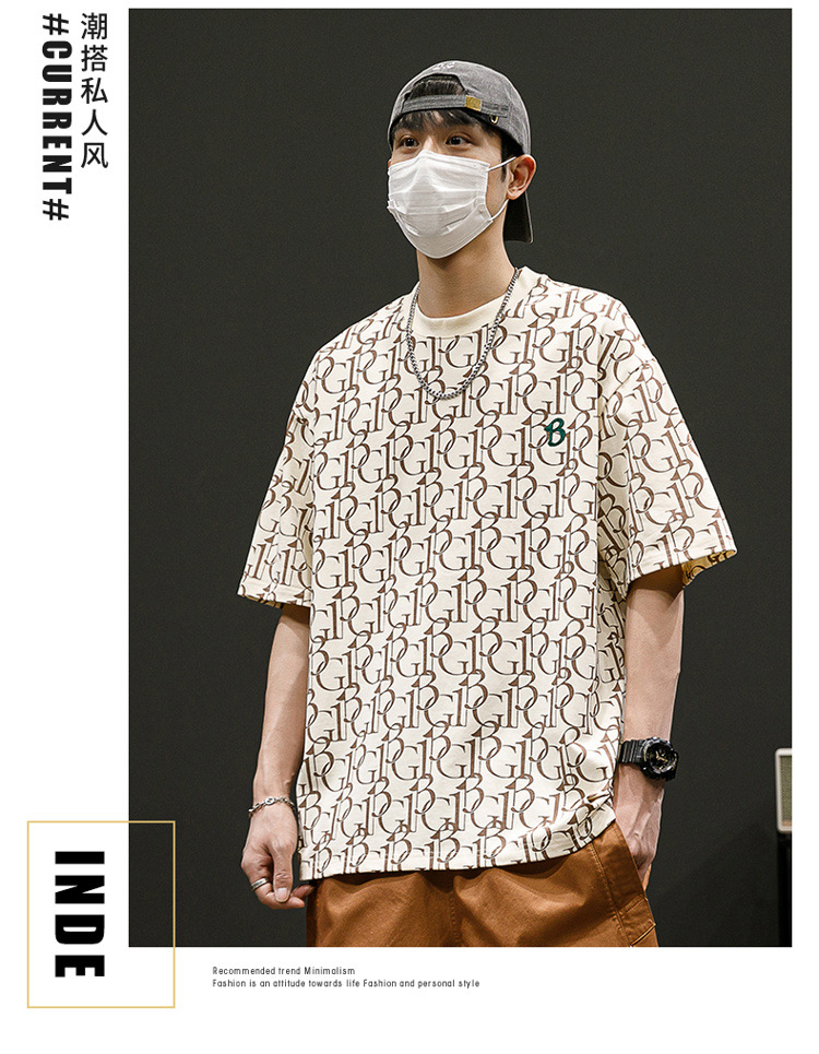 New summer round-neck plus-size American retro ice silk cotton half-sleeved T-shirt for men pic 16