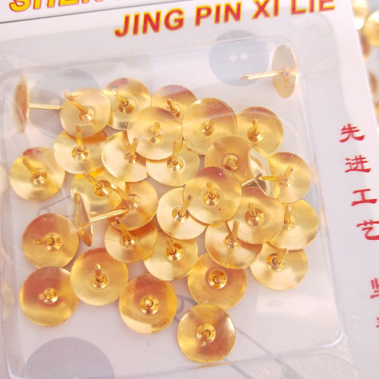 1-yuan store gold thumbtacks, gold thumbtacks, card-mounted gold thumbtacks, soaked thumbtacks for office use, 1 yuan per piece pic 2