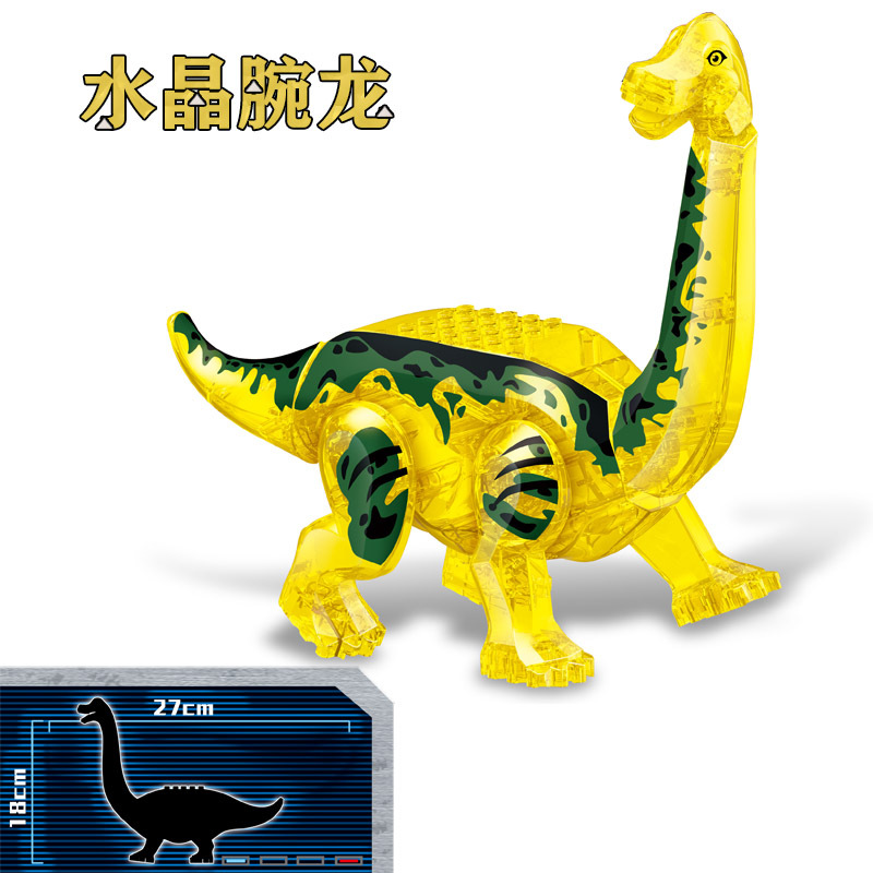 Nuevo estilo jurásico big dinosaurio bloques t-rex brachiosaurus triceratops puzzle bloques juguetes paquete en bolsa pic 3