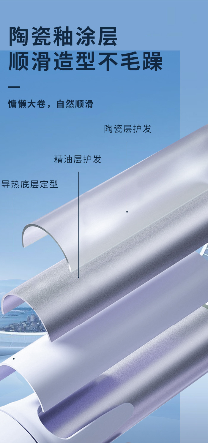 科美/KEMEI新款全自动卷发棒陶瓷釉涂层多档控温负离子护发卷发器KM-2063详情3