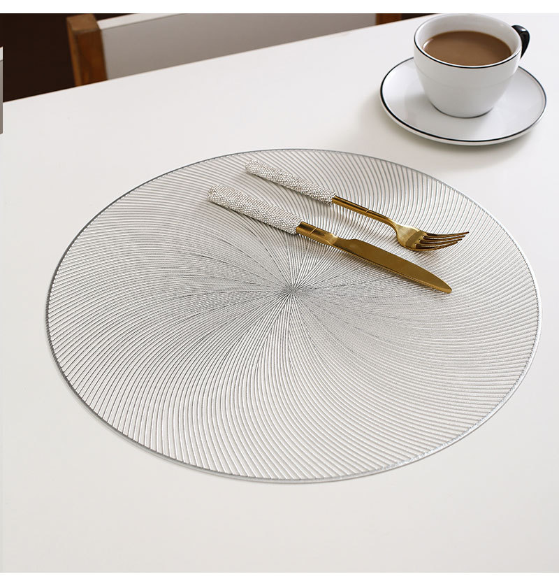 防水烟花绽放餐垫隔热北欧轻奢华圆形垫防滑西餐垫烫金杯垫台灯垫详情9