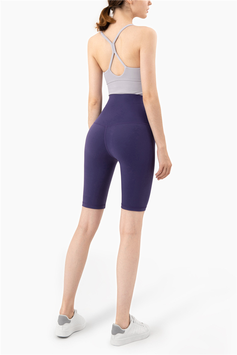 Aidu NULS 5-point nude yoga pants for women, summer tight-fitting yoga wear without a T-shirt, high-waisted and hip-lifting fitness yoga shorts pic 29