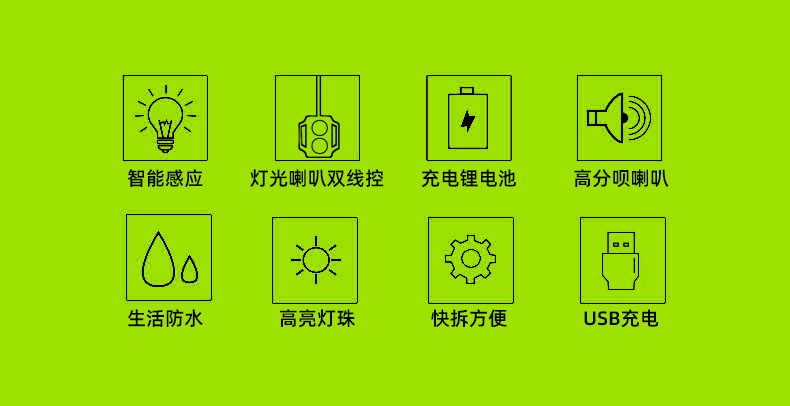 New cross-border bicycle lights, riding equipment, charging headlights, powerful flashlights, horns, night riding mountain bike lights pic 8