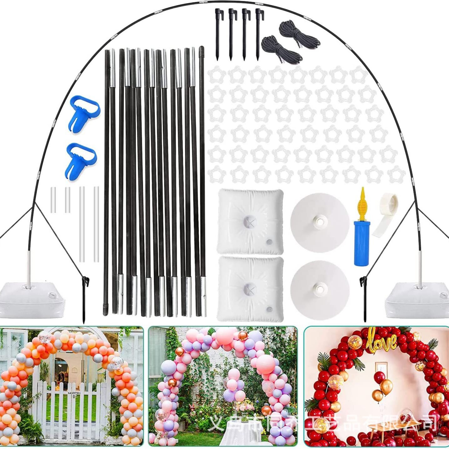 Wedding arch iron art frame, wedding road guide props, stage background decoration, wedding moon cave arch support pic 9