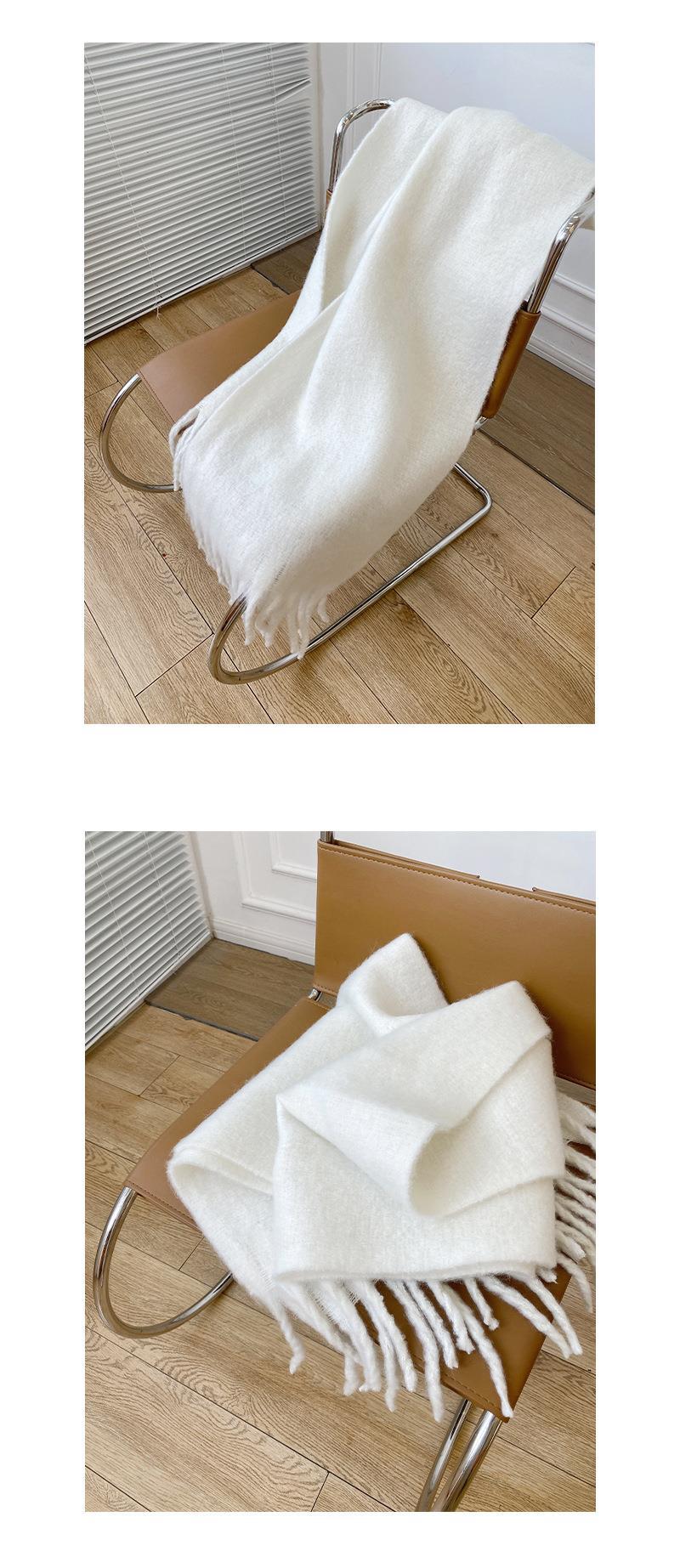 限时抢购价！马海毛绒围巾女14款经典色秋冬保暖柔软加厚围脖纯色详情14