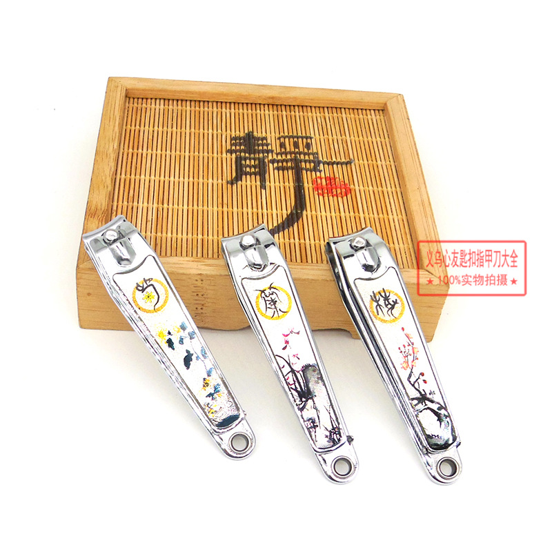 中国风梅兰竹菊胶面指甲钳 恒劲达0818大号平口滴胶指甲钳剪批发详情3