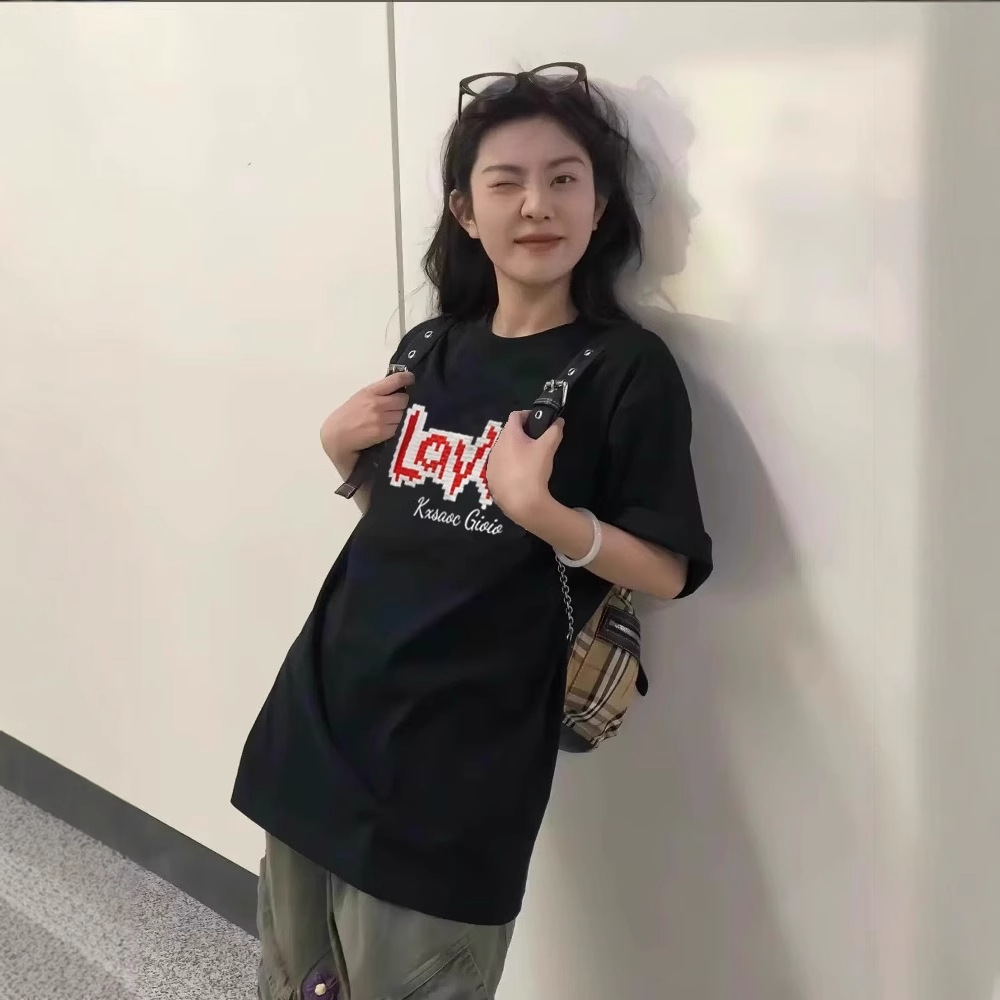 夏季纯棉短袖t恤女2025新款爆款美式设计感小众宽松显瘦半袖上衣详情8