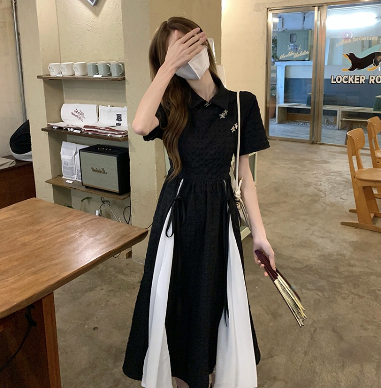 中式改良旗袍连衣裙女夏天2022新款设计感收腰短袖中长款裙子女装详情31