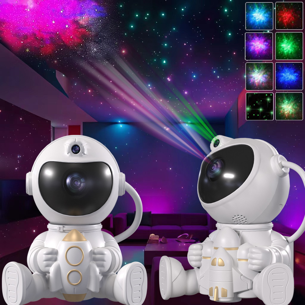 跨境抱航天飞机星星火箭月球宇航员星空灯太空人满天星氛围投影灯详情15