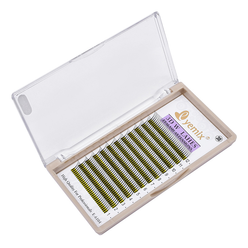 3D Korean version W eyelash extensions imitating mink hair C curls 8 10 12mm 3 eyelash extensions 360 without knots pic 14