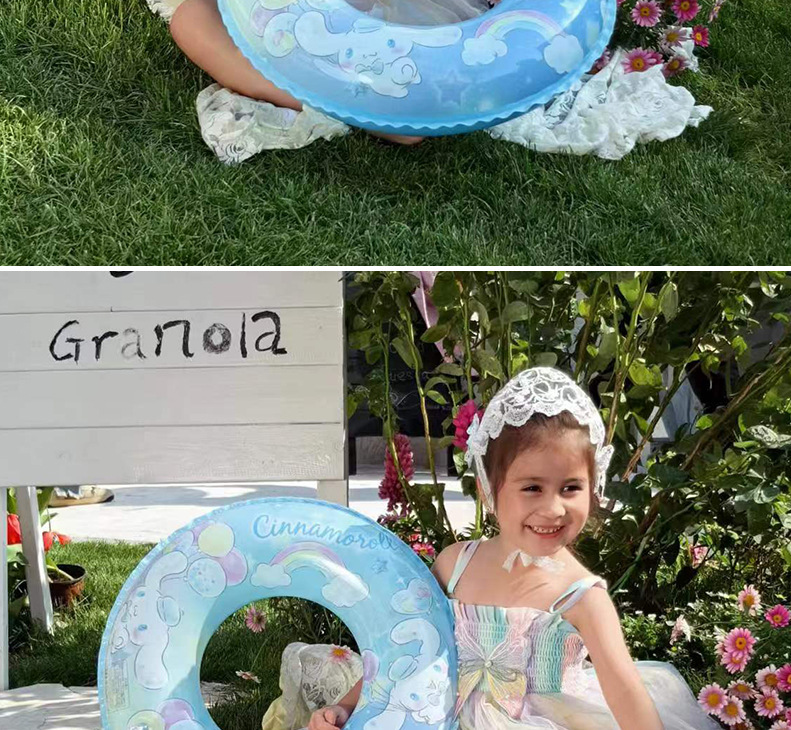 Sanrio printed swimming rings, thickened eco-friendly material, Kulomi children KT cat armpit rings, large-eared dog swimming rings in stock pic 13