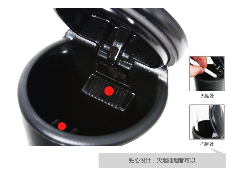 Car ashtray, automotive ashtray with LED light, creative night light, high-temperature resistant 4S, universal ashtray with lid pic 7