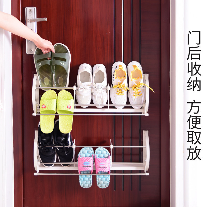 A new type of home no-hole door rear hanging shoe rack pic 5