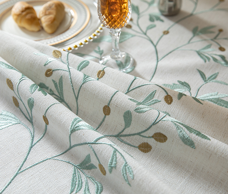 Youzhuo Nordic modern, simple, fashionable, creative, elegant and high-end cotton and linen fabric tablecloths, waterproof embroidered tablecloths, small floral coffee table fabrics, tassel cover fabrics, rectangular tablecloths pic 23