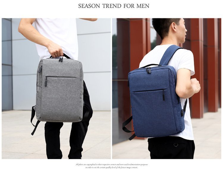 Cross-border backpacks, simple notebooks, business computer bags, campus student schoolbags, trendy travel backpacks that can be printed with logos pic 51