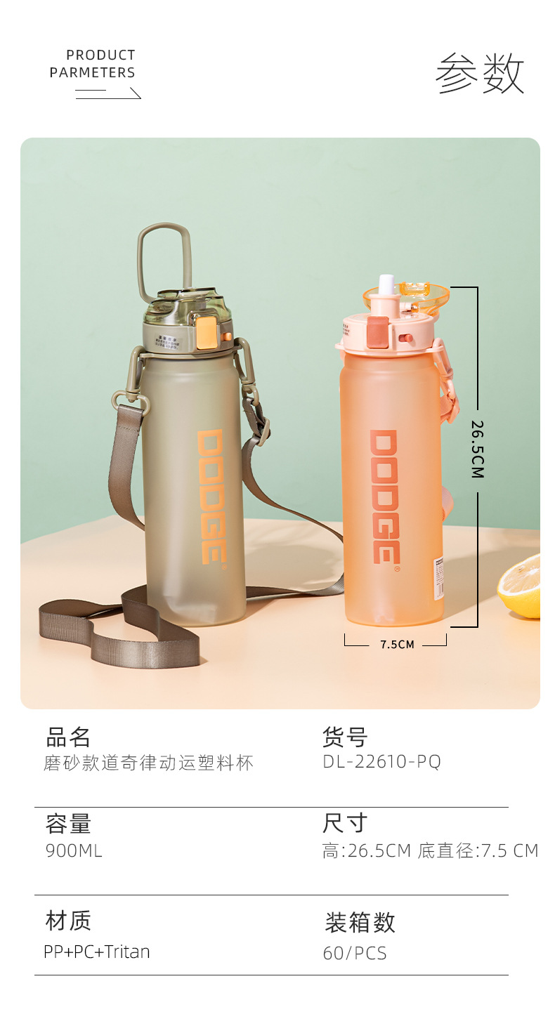 Dodge Rhythm Matte Sports Straw Plastic Cup Tritan large-capacity outdoor Travel Portable handle Water cup pic 6