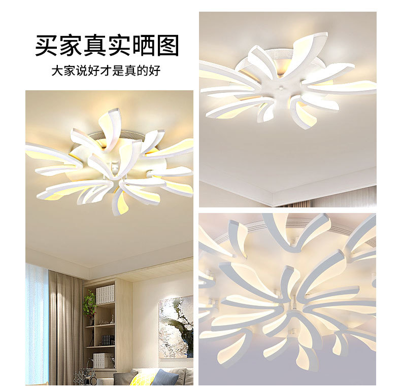 Nórdico moderno simple dandelion led techo acrílico en forma de V sala de estar dormitorio individual creativo alien lámparas pic 17