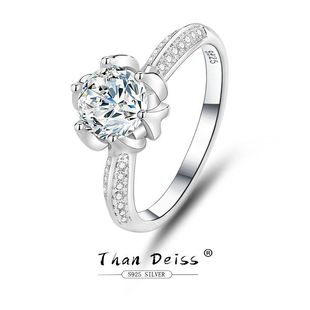 莫桑石戒指2克拉D色求婚钻戒批发欧美时尚S925银经典六爪气质戒指详情1