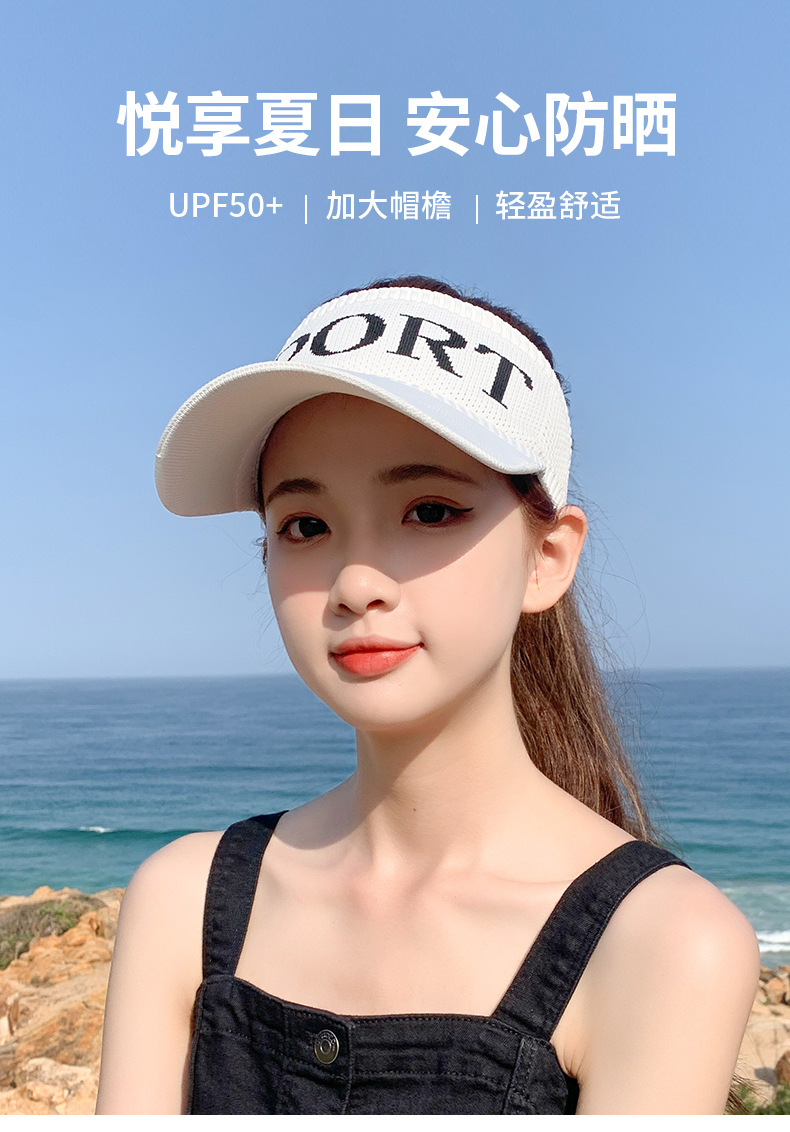 户外运动太阳帽子新款遮阳棒球鸭舌帽空顶帽女遮阳防晒帽 pic 1