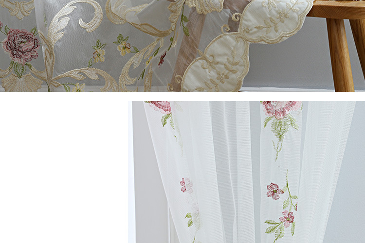 Cross-border exclusive Amazon curtain finished products, American-style embroidered window screens, small curtains, semi-blackout curtains, fabric wholesale pic 23