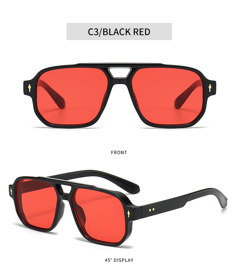 欧美新款方形时尚双梁墨镜太阳镜男跨境复古休闲驾驶商务潮流墨镜详情10