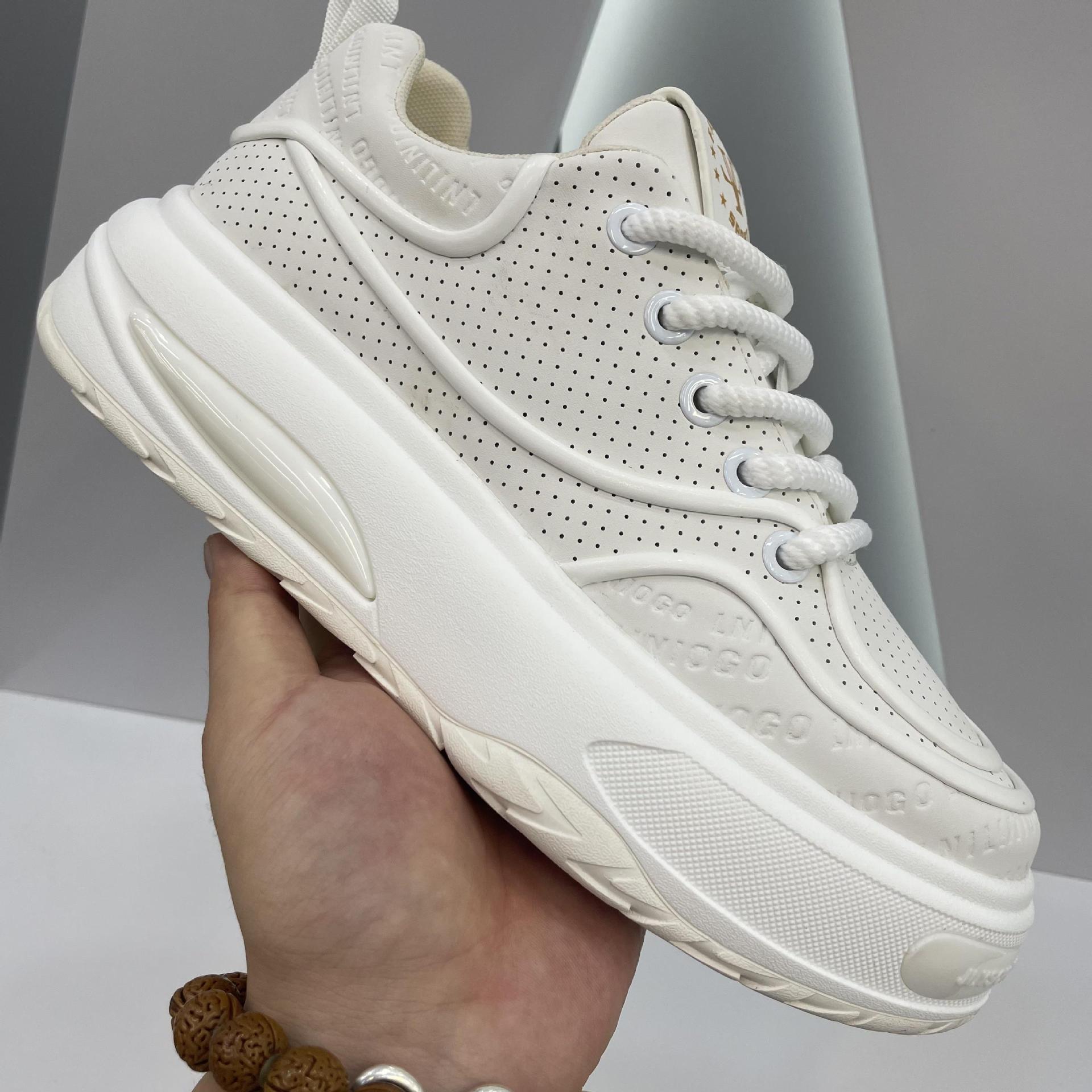 秋季新款男鞋系带低帮跑步鞋潮流鞋子增高印花时尚透气老爹鞋软底详情8