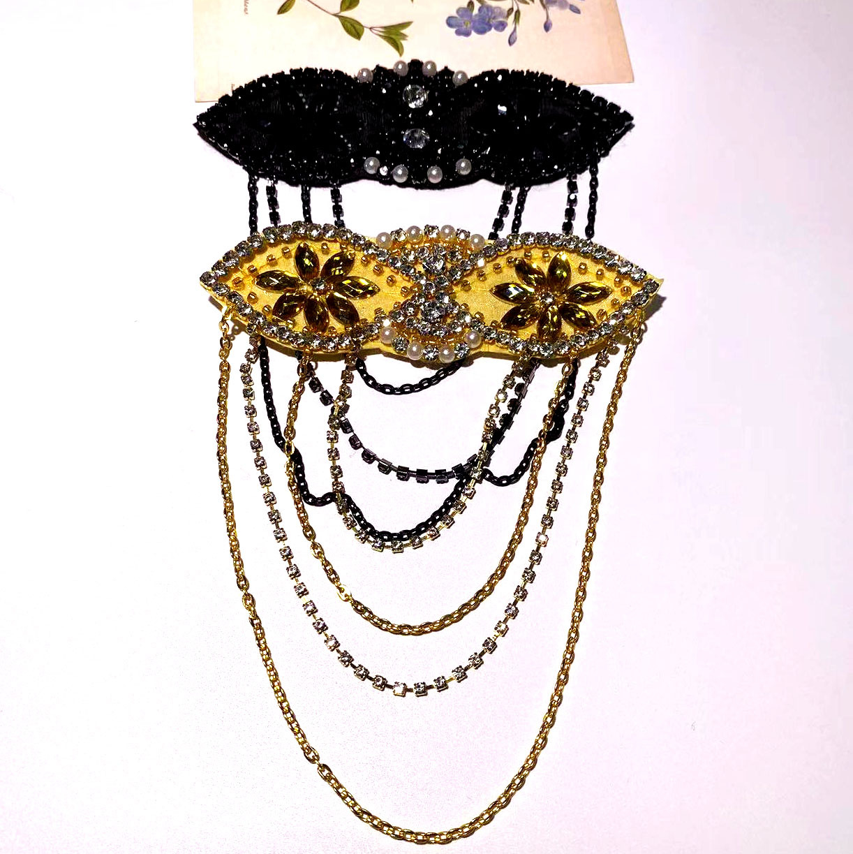 Amazon venta caliente 1920s vintage diadema accesorios hecho a mano borlas strass accesorios ropa accesorios accesorios lotes pic 4