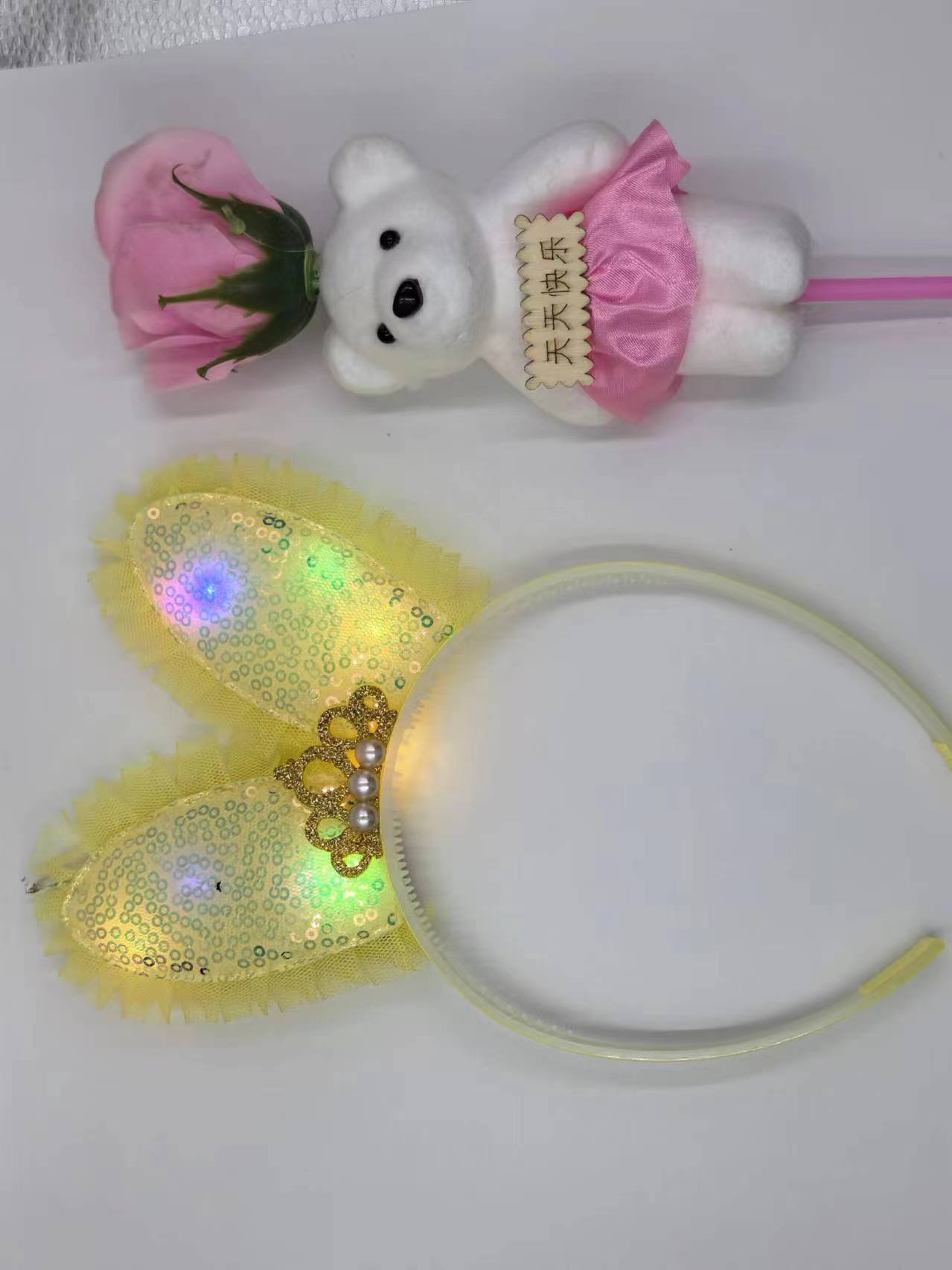 可爱大钻石结带七彩灯接口发箍详情3