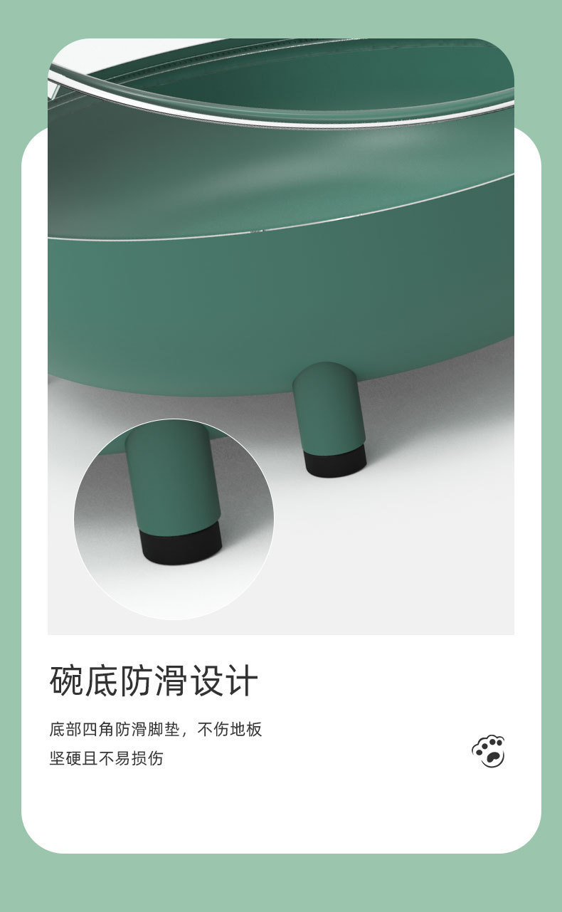 Аквариум для кормления животных из четырехстворчатой нержавеющей стали для защиты от скольжения и полихроматического полихрома для кошачьих мисок для кормления животных pic 7