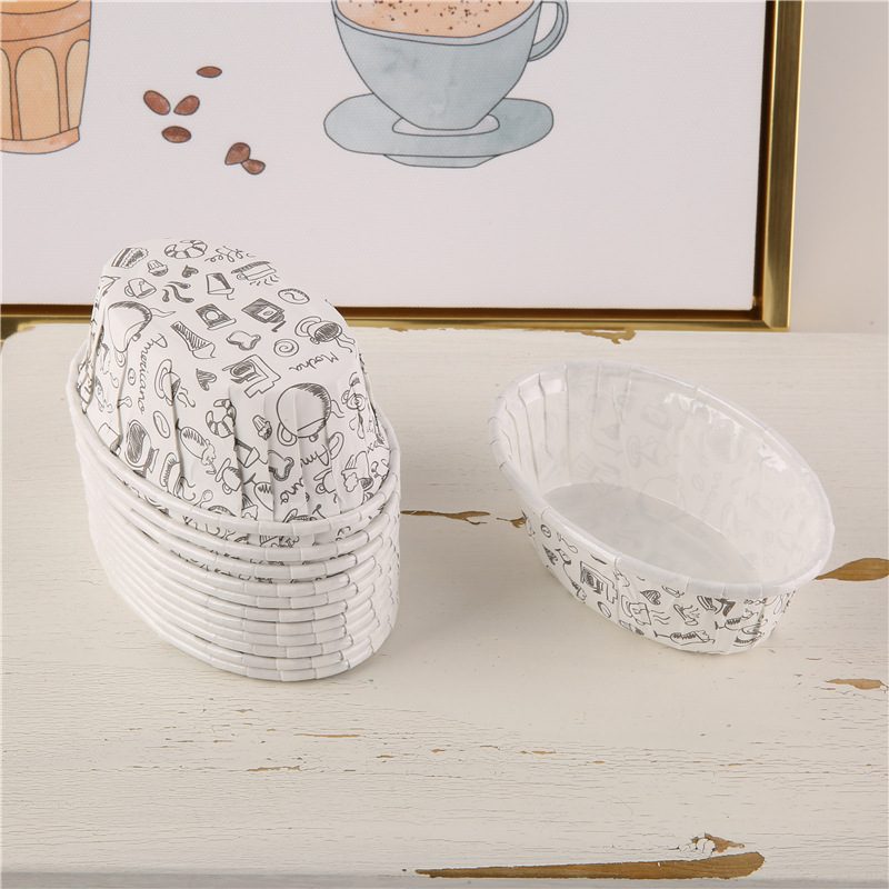 椭圆形蛋糕纸杯蛋糕杯花边杯新款印花耐高温马芬杯50个/条详情7