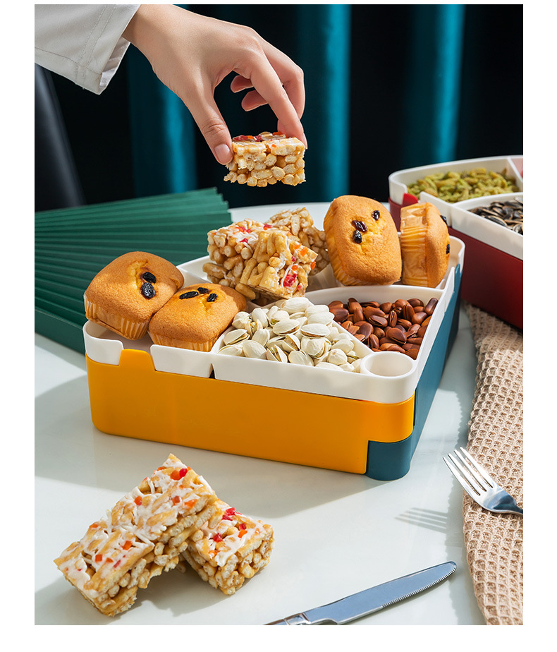Rotating fruit plate, home living room coffee table, nut box, snack box, wedding New Year dried fruit plate, Douyin live streaming, cross-border 0750 pic 18