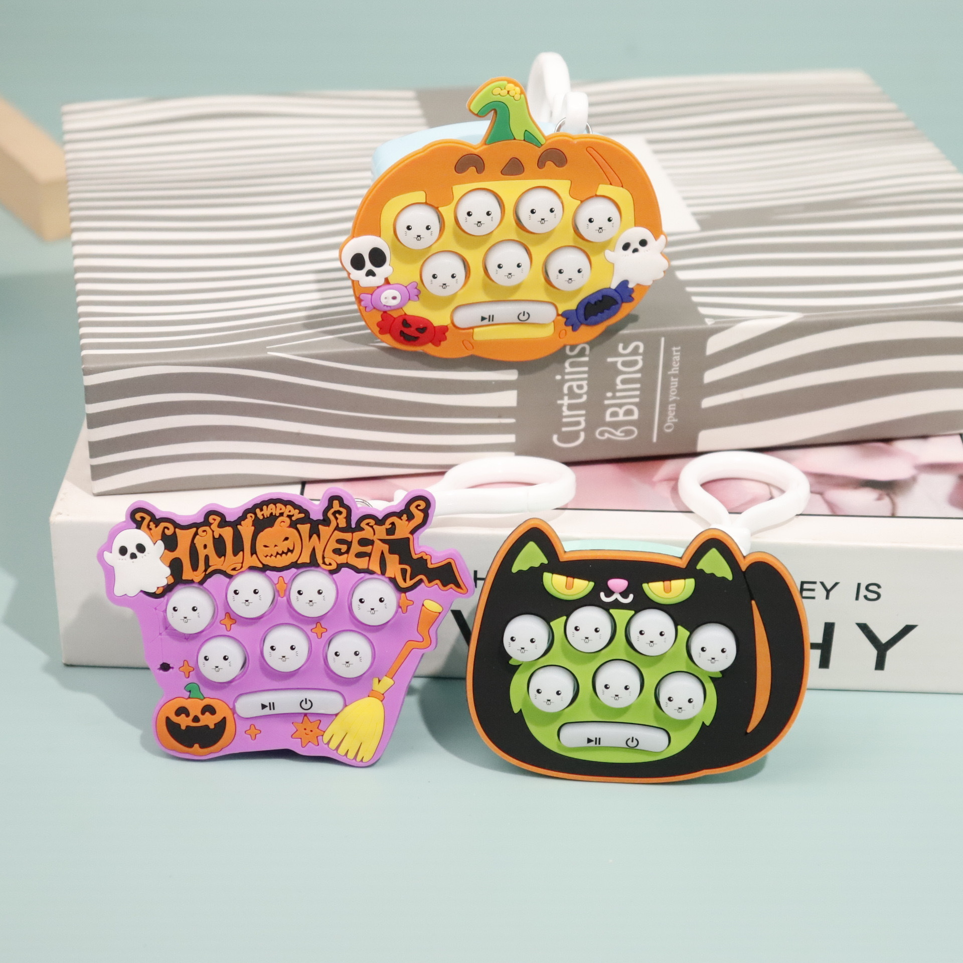 圣诞打地鼠万圣节掌上游戏机儿童速推机解压益智玩具钥匙扣挂件槐兴4455详情21