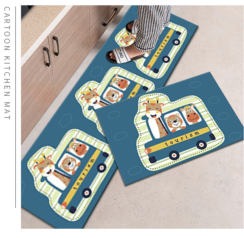 卡通3D印花厨房垫餐厅可爱浴室吸水地垫网红玄关门垫床边毯飘窗垫详情13