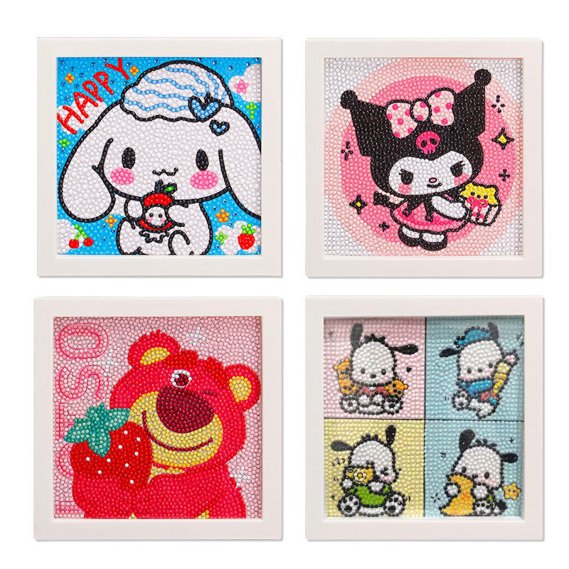 新款钻石画儿童手工制作卡通三丽鸥粘贴画女孩玩具批发详情7