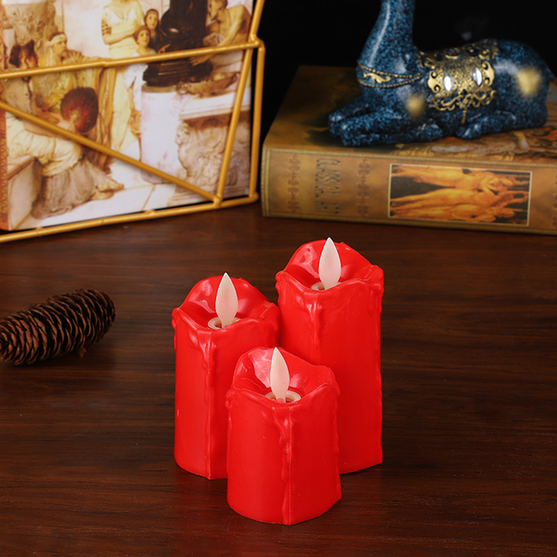 Plastic simulation candle lamp, led electronic candle, swinging teardrop surface decorative handicraft and display piece pic 6