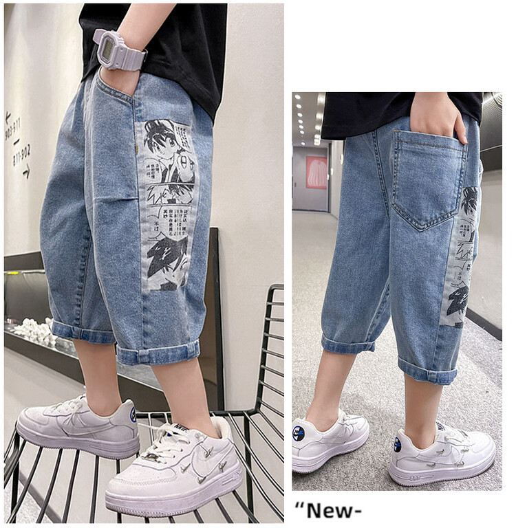 The 2022 new summer loose and stylish cotton capri shorts for boys are a trend of casual summer pants for middle-aged children pic 127
