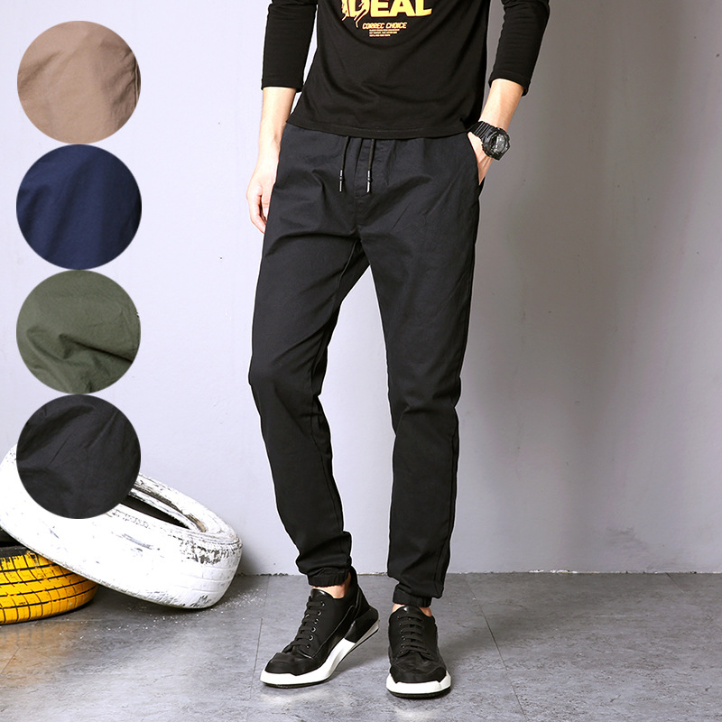 主推四季款男士修身长裤百搭黑白色帅气韩版弹力小脚牛仔裤男青年详情9