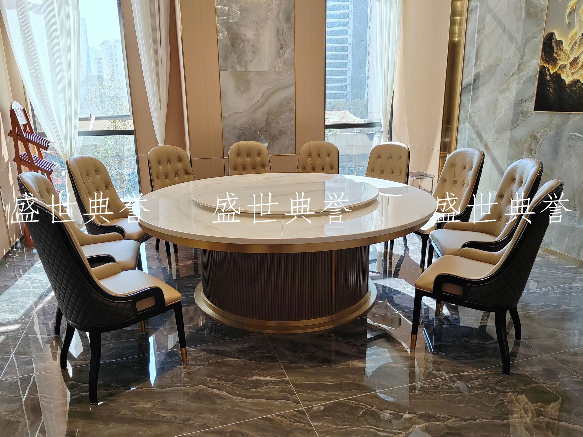 Solid wood dining tables and chairs for five-star hotels in Dalian, modern soft-padded chairs for seafood restaurants, and light luxury solid wood chairs for high-end clubs pic 3