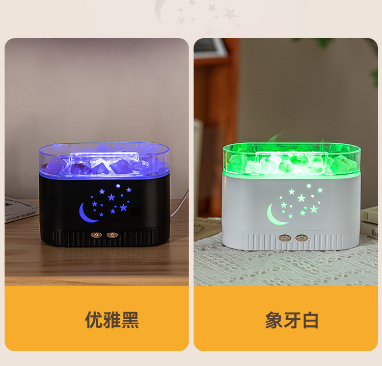 2025新款创意水晶盐香薰机七彩夜灯静音加湿器家用自动喷香香薰机详情13