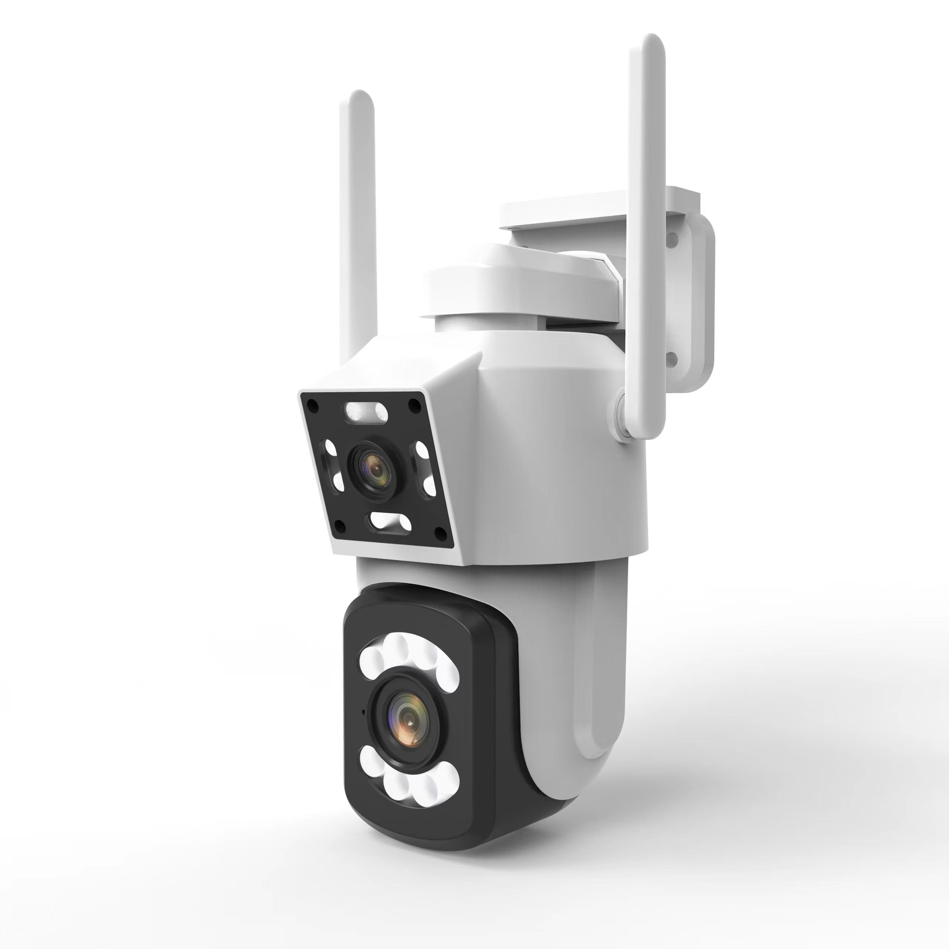 Panoramic no-blind spot monitor, outdoor mobile phone remote dual wide-angle dual-screen gun-ball linkage camera pic 3