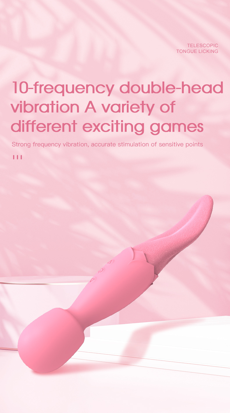 成人情趣性用品双头AV棒舌舔震动按摩器女用自慰器具详情4