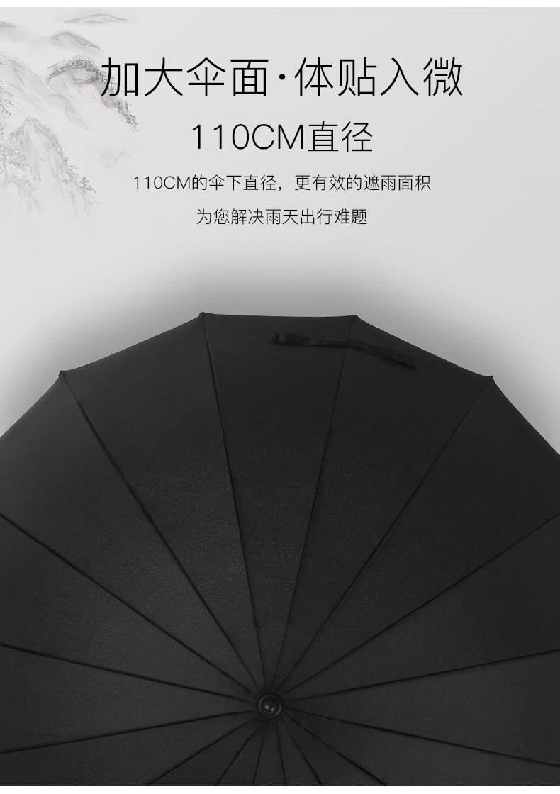 雨伞直杆伞双层长柄伞高尔夫伞广告伞商务礼品雨伞批发可印刷logo详情15