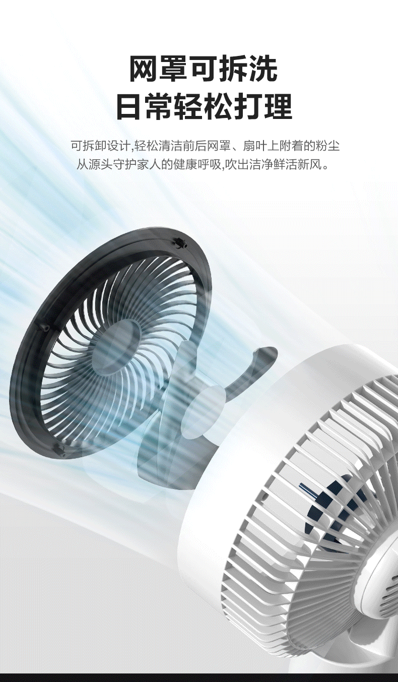 Air fan, household floor fan, stand and stand dual-purpose fan, bottom noise, left and right shaking, remote control, timed air circulation fan pic 6