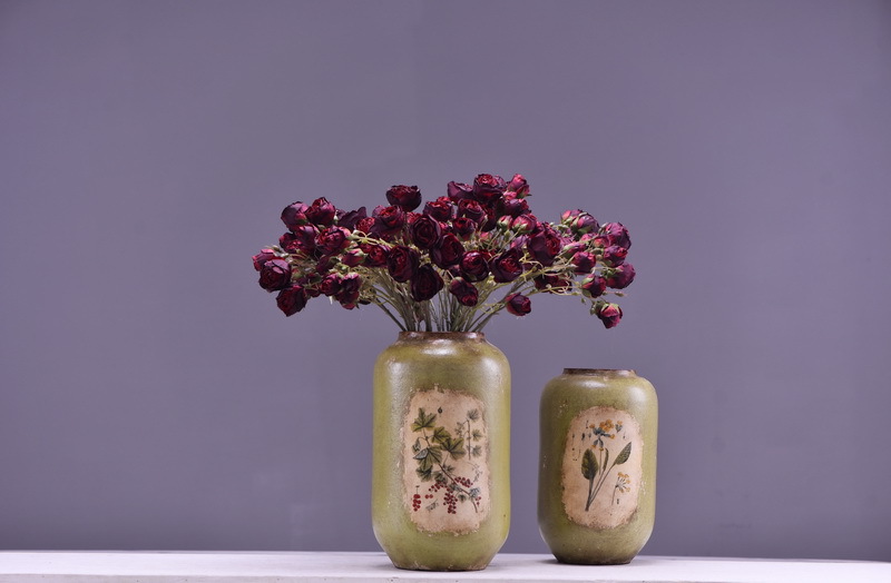 Simulated retro charred edge rose bud home, hotel, banquet table flower, high-end simulated rose, simulated dried flower pic 28