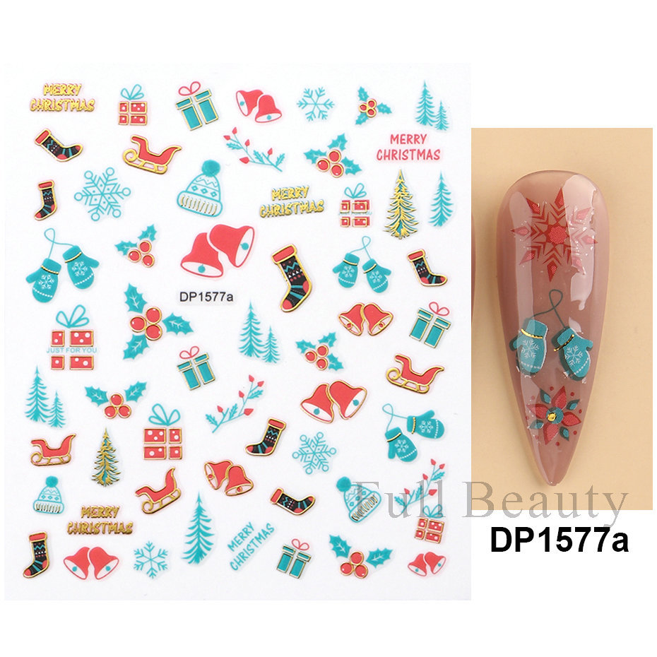 Cross-border new Christmas nail stickers Snowman elk Cookies Human self-adhesive nail stickers Mixed nail stickers shanilak pic 13