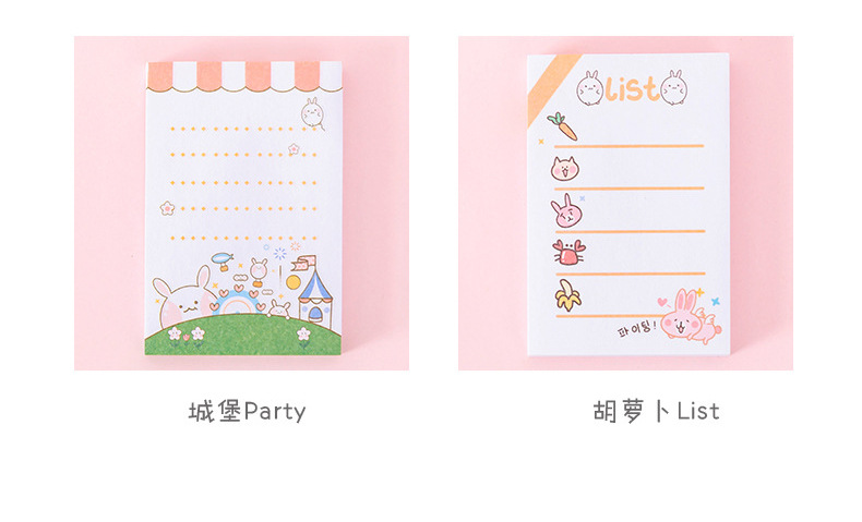 Cute cartoon rabbit memo note book, student notebook, sticky notes that can be torn N times, message notepad pic 4