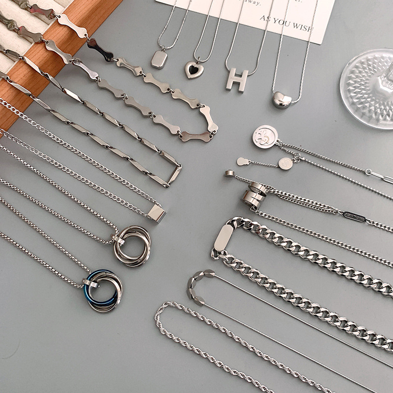 不掉色钛钢项链男潮小众设计高级感男士锁骨链个性街拍学生颈链潮详情8