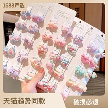 儿童红色貂绒发夹喜庆新年古风发饰女童宝宝春节汉服发卡少女头饰详情1