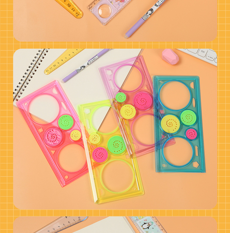 Multi-functional maze ruler, creative educational toys for primary school students, rolling ball ruler, magnifying glass, straight ruler, wavy grid ruler pic 12