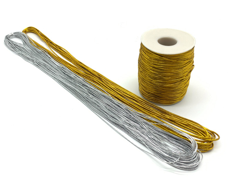 Gold and silver wire tag rope, 8-strand round elastic wire, gold wire tag rope, core-wrapped elastic rope, diy handmade jewelry rope in stock pic 31